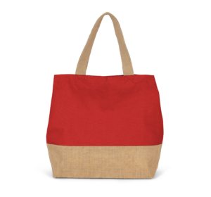cotton:Baumwoll-Jute-Shopper - Shopper mit Logo