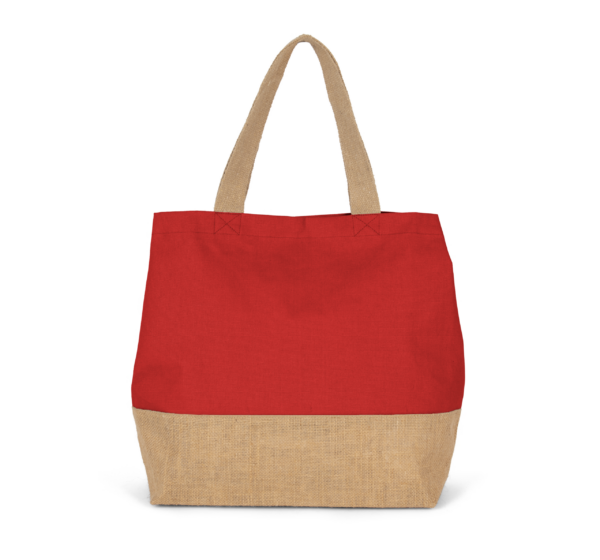 cotton:Baumwoll-Jute-Shopper - Shopper mit Logo
