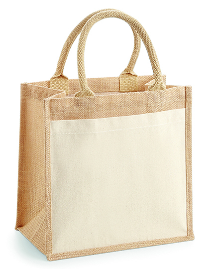 jute:cotton pocket midi bag - Shopper mit Logo
