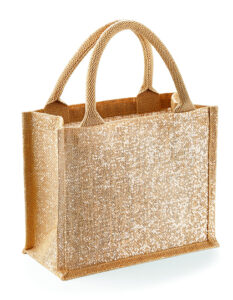 jute:glänzende mini gift bag - Shopper mit Logo