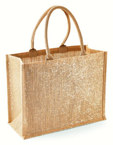 jute:glänzender jute shopper - Shopper mit Logo