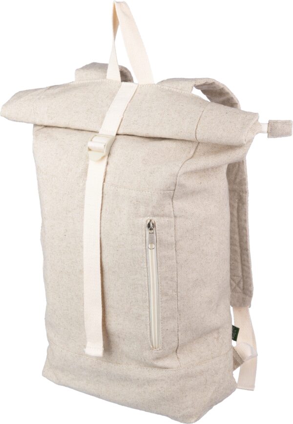 Hanf (280 gr/m2) Rolltop Rucksack Margarete - Rucksäcke mit Logo