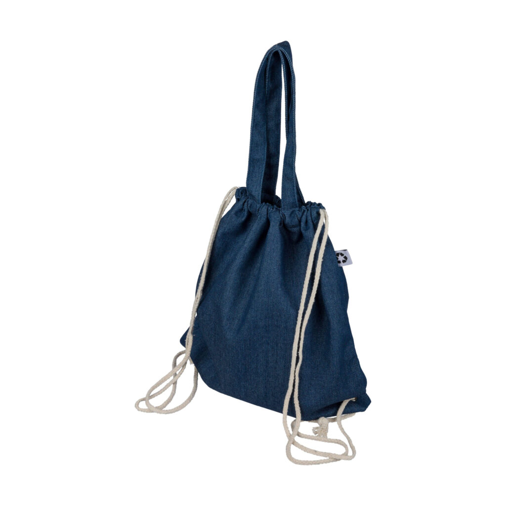 Recycelte Denim-Kordeltasche Dex