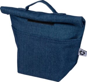 Recycelte Denim-Kühltasche mit Rollverschluss Mira - Kühltaschen mit Logo