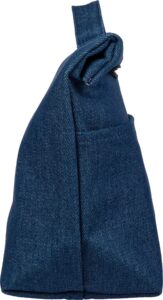 Recycelte Denim-Kühltasche mit Rollverschluss Mira - Ansicht 6
