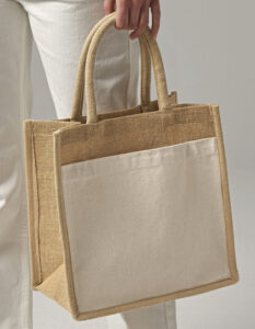 Cotton Pocket Natural Starched Jute Midi Bag - Ansicht 2