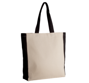Zweifarbige Tasche im Cabas-Stil - Shopper mit Logo