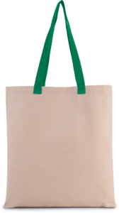 Flache Shoppingtasche aus Tuch mit kontrastfarbenem Griff - Ansicht 4