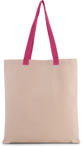 Flache Shoppingtasche aus Tuch mit kontrastfarbenem Griff - Ansicht 5