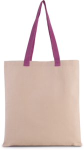 Flache Shoppingtasche aus Tuch mit kontrastfarbenem Griff - Ansicht 7