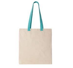 Flache Shoppingtasche aus Tuch mit kontrastfarbenem Griff - Ansicht 10