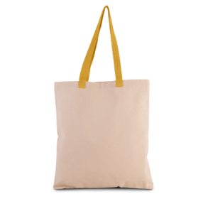 Flache Shoppingtasche aus Tuch mit kontrastfarbenem Griff - Ansicht 11