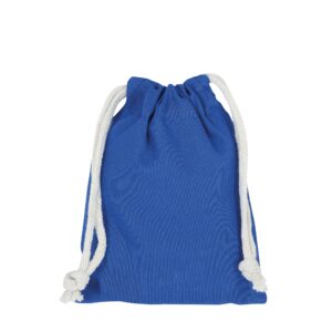 Zuziehbeutel aus Baumwolle, 10 x 14 cm, Farbe Royalblau