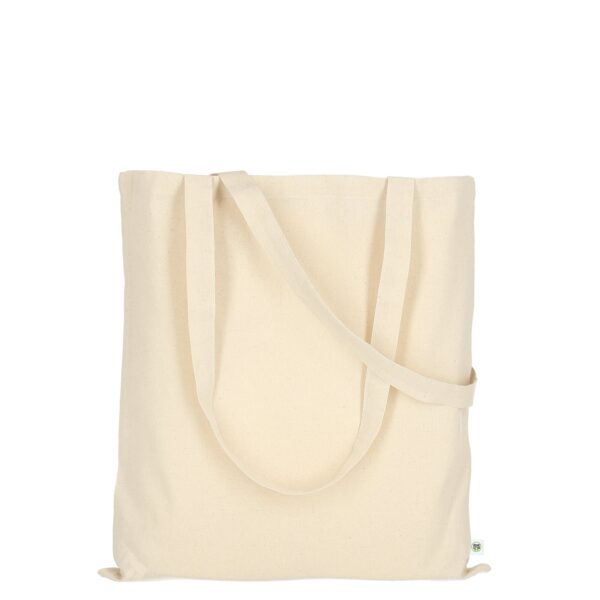 Tasche mit zwei langen Henkeln aus Organic-Baumwolle, Farbe Natur