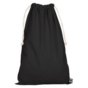 organic:fairtrade Zuziehbeutel, Farbe Schwarz