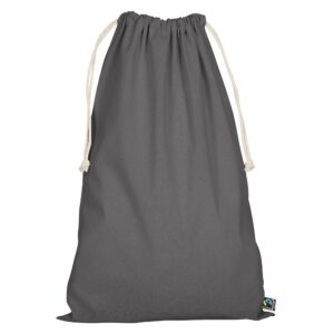 organic:fairtrade Zuziehbeutel, Farbe Stahlgrau